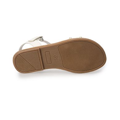 Sonoma Goods For Life® Marjorie Simulated Peal Little & Big Kids Girls Adjustable Strap Sandals