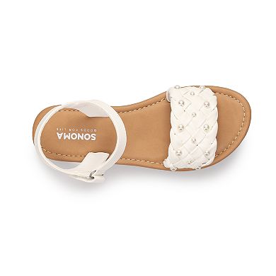 Sonoma Goods For Life® Marjorie Simulated Peal Little & Big Kids Girls Adjustable Strap Sandals