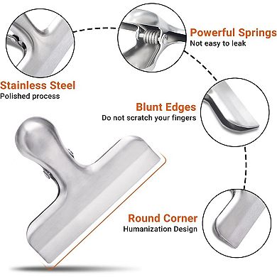 10-Piece Stainless Steel Food Bag Sealing Clips