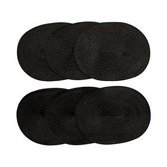 Woven Spiral Table Placemats 16.9 X 13 in Oval Set Of 6