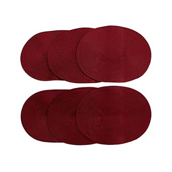 Woven Spiral Table Placemats 16.9 X 13 in Oval Set Of 6