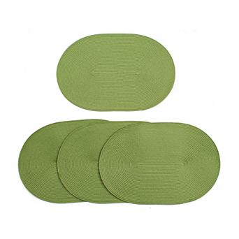 Woven Spiral Table Placemats 16.9 X 13 in Oval Set Of 4