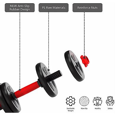 90lbs Adjustable Dumbbells Free Weight Sets Workout Strength Training Home