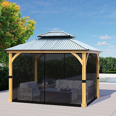 Aoodor 12ft x 10ft Gazebo Replacement Mosquito Netting 4-panel Sidewalls(only Netting)