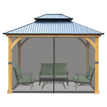 Aoodor 12ft x 10ft Gazebo Replacement Mosquito Netting 4-panel Sidewalls(only Netting)