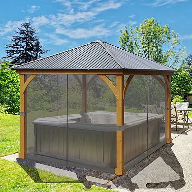 Aoodor Universal 10 X 10 Ft. Gazebo Replacement Mosquito Netting Screen 4-panel Sidewalls (only Nett