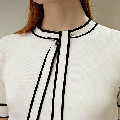 Silk Knit Top With Ribbons For Women
