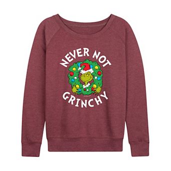 Women's Dr. Seuss Never Not Grinchy French Terry Long Sleeve Tee