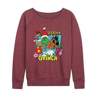 Women's Dr. Seuss The Grinch Sleigh'n It French Terry Long Sleeve Tee