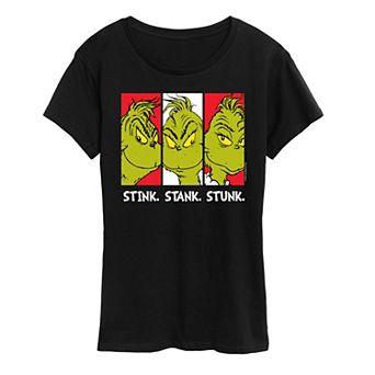 Women's Dr. Seuss Grinch Stink Stank Stunk Graphic Tee
