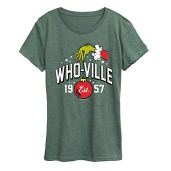 Women's Dr. Seuss Who-Ville Grinch Hand Graphic Tee