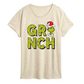 Women's Dr. Seuss Grinch Fur Letters Graphic Tee