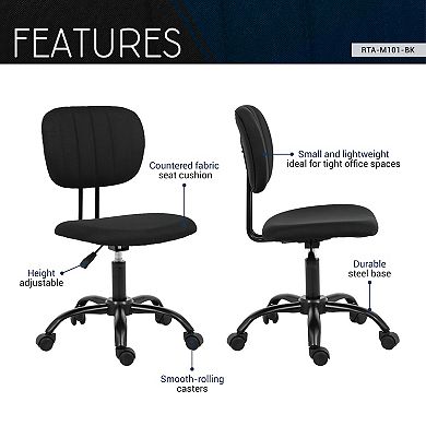 Techni Mobili Black Task Office Chair
