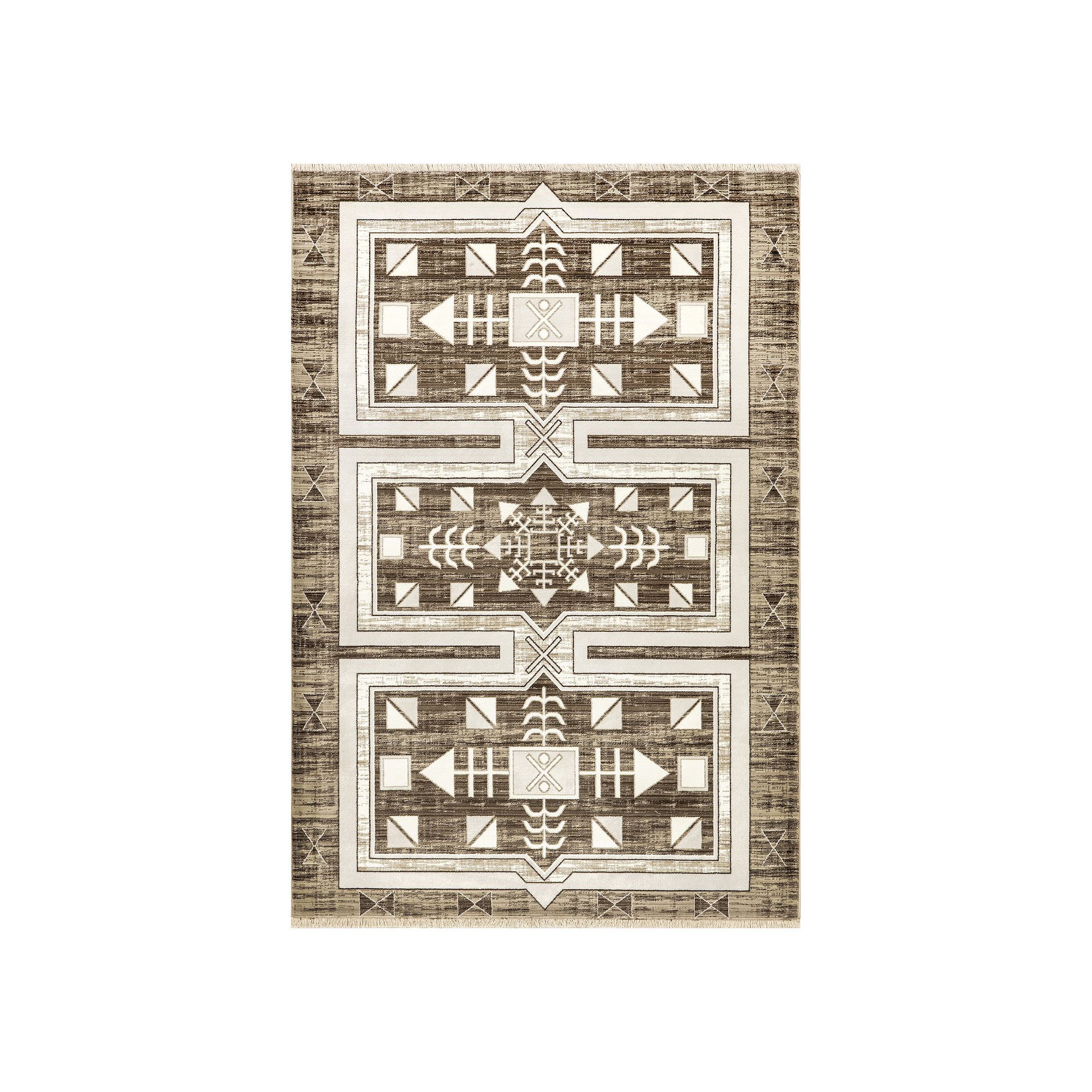 Rugs USA Agave Geometric Fringed Area Rug, Brown