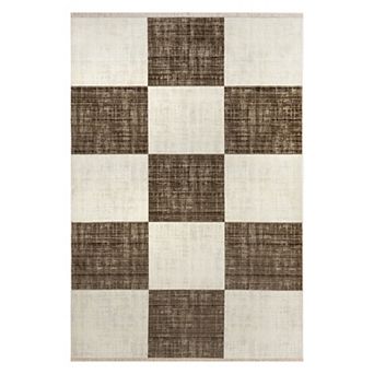 Rugs USA Aspen Checkerboard Fringed Area Rug