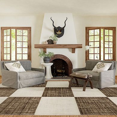 Rugs USA Aspen Checkerboard Fringed Area Rug