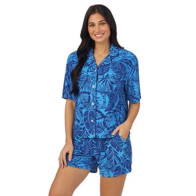 Women's Cuddl Duds® Notch Collar Pajama Top & Pajama Boxer Shorts Set