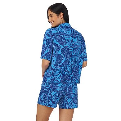 Women's Cuddl Duds® Notch Collar Pajama Top & Pajama Boxer Shorts Set