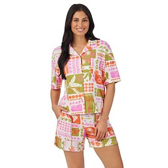 Women's Cuddl Duds® Notch Collar Pajama Top & Pajama Boxer Shorts Set
