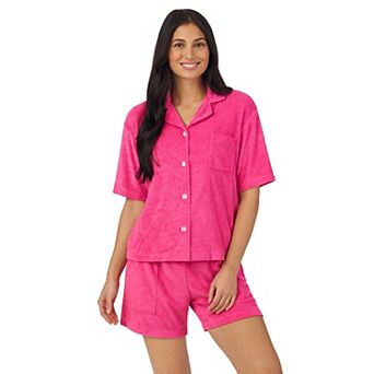 Women's Cuddl Duds® Notch Collar Pajama Top & Pajama Boxer Shorts Set