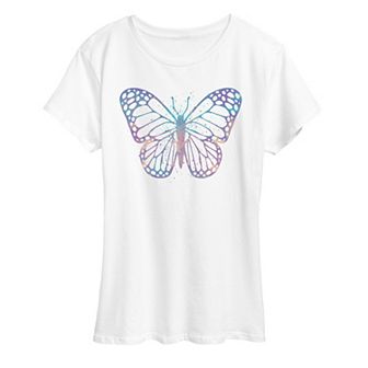 Women's Watercolor Butterfly Graphic Tee