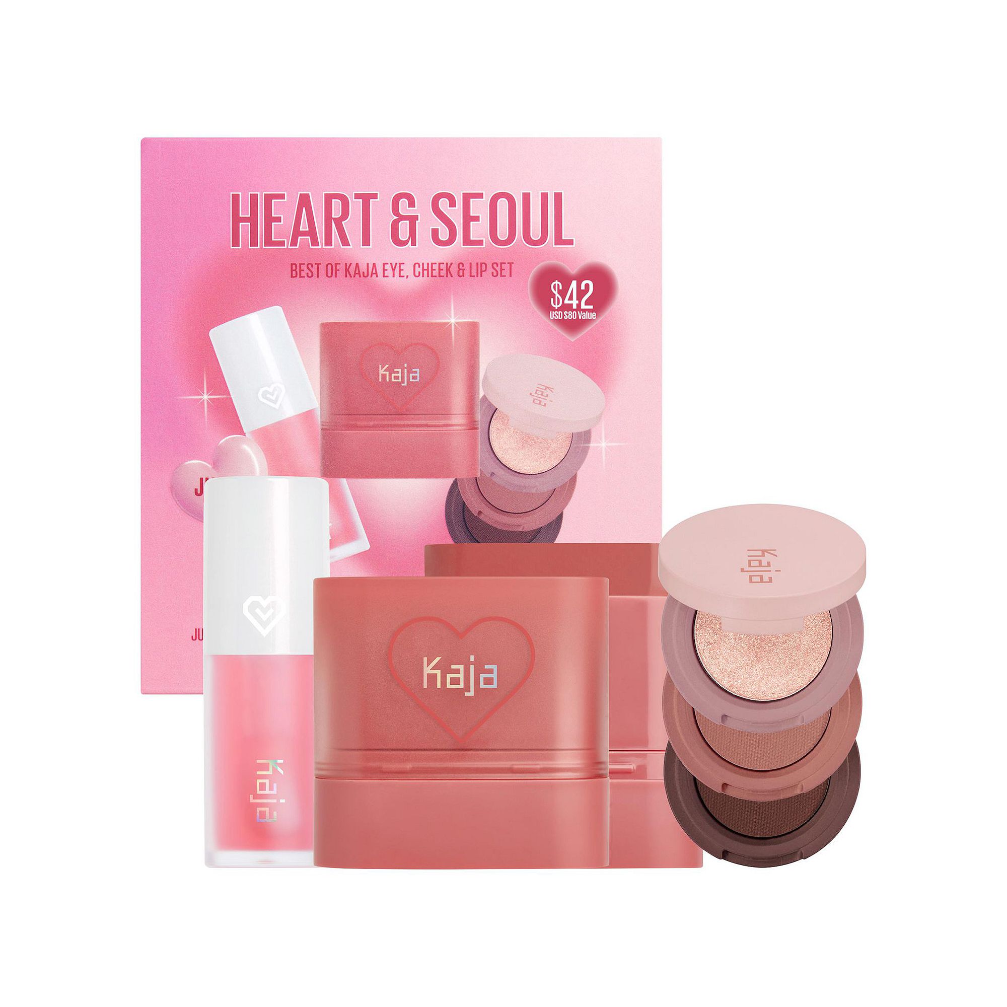 Kaja Heart & Seoul Eye, Cheek and Lip Set, Size: .32 Oz, None