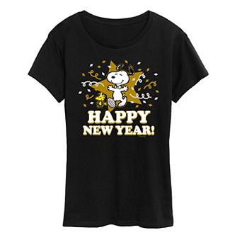 Women's Peanuts Snoopy Happy New Year Graphic Tee