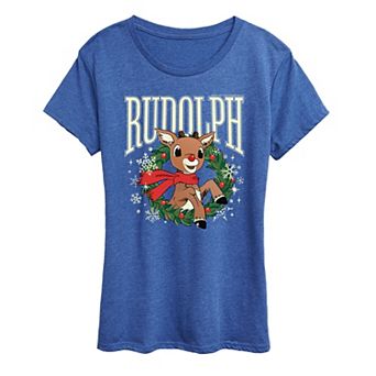 Women's Rudolph Wreath Graphic Tee