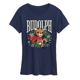Women's Rudolph Wreath Graphic Tee