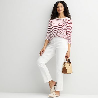 Women's Croft & Barrow® Textured Button Shoulder Pullover
