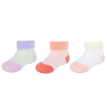 Ctm Infant's Soft & Fancy Solid And Patterned Socks (3 Pack)