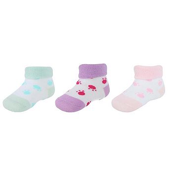 Ctm Infant's Soft & Fancy Solid And Patterned Socks (3 Pack)