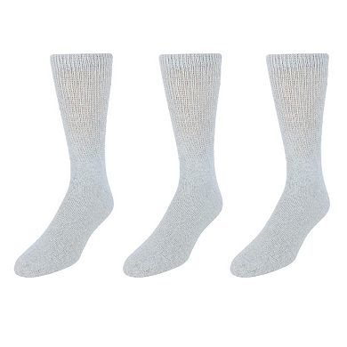 CTM Men's Big and Tall Diabetic Non-Binding Crew Socks (3 Pack)