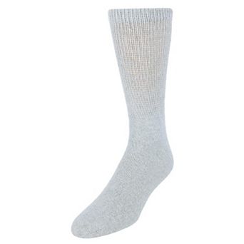 CTM Men's Big and Tall Diabetic Non-Binding Crew Socks (3 Pack)