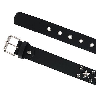 Ctm Unisex Studded Star Roller Buckle Belt