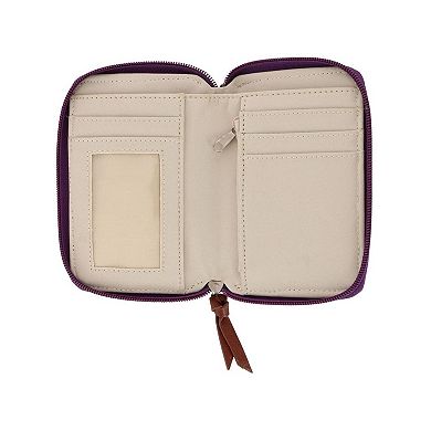 Ctm Women's Zip Around Crocheted Clutch Wristlet