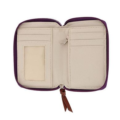 Ctm Women's Zip Around Crocheted Clutch Wristlet