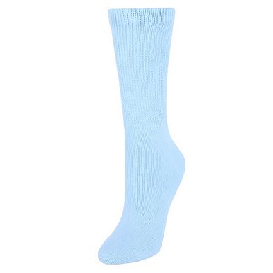 Ctm Women's Diabetic Pastel Color Crew Socks (3 Pack)