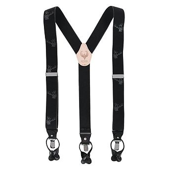 Ascentix Men's Stag Head Convertible Clip End Suspenders