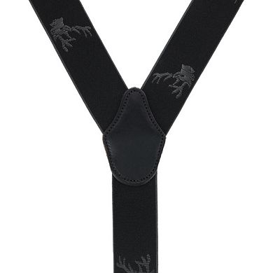 Ascentix Men's Stag Head Convertible Clip End Suspenders