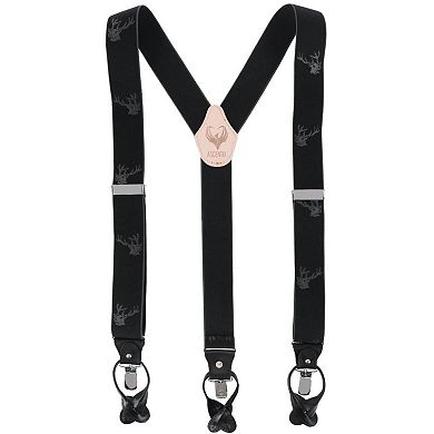 Ascentix Men's Stag Head Convertible Clip End Suspenders