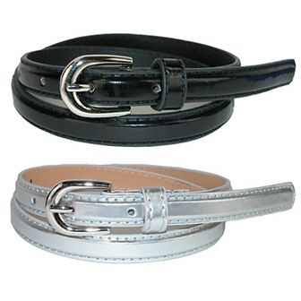 Ctm Kid's Skinny Dress Belt (pack Of 2 Colors)