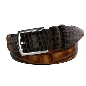 Lejon Men's Italian Calfskin Croc Print Belt