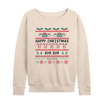 Women's Friends Happy Christmas Eve Eve French Terry Long Sleeve Tee