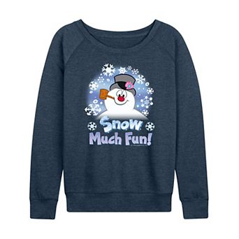 Women's Frosty The Snowman Much Fun French Terry Long Sleeve Tee