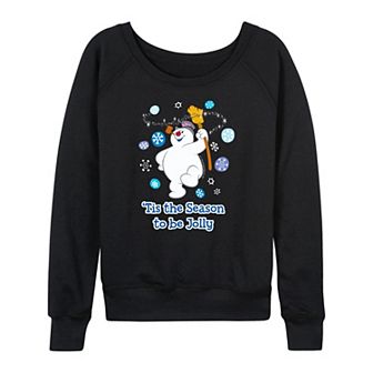 Women's Frosty The Snowman Be Jolly French Terry Long Sleeve Tee