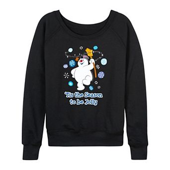 Women's Frosty The Snowman Be Jolly French Terry Long Sleeve Tee