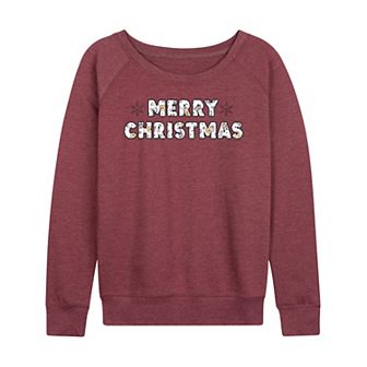DIsney's Winnie The Pooh Women's Merry Christmas French Terry Long Sleeve Tee
