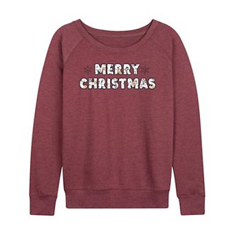 DIsney's Winnie The Pooh Women's Merry Christmas French Terry Long Sleeve Tee