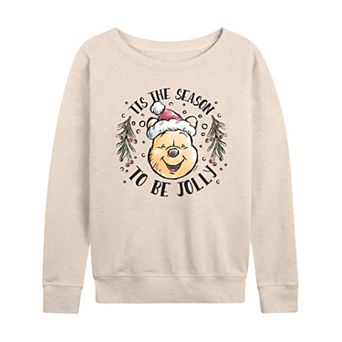 DIsney's Winnie The Pooh Women's Tis The Season French Terry Long Sleeve Tee